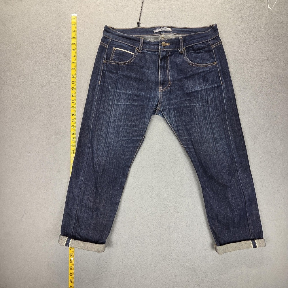 Korean‎ Selvedge Jeans Mens Blue XL Whiskers Honeycomb Fits 34x28